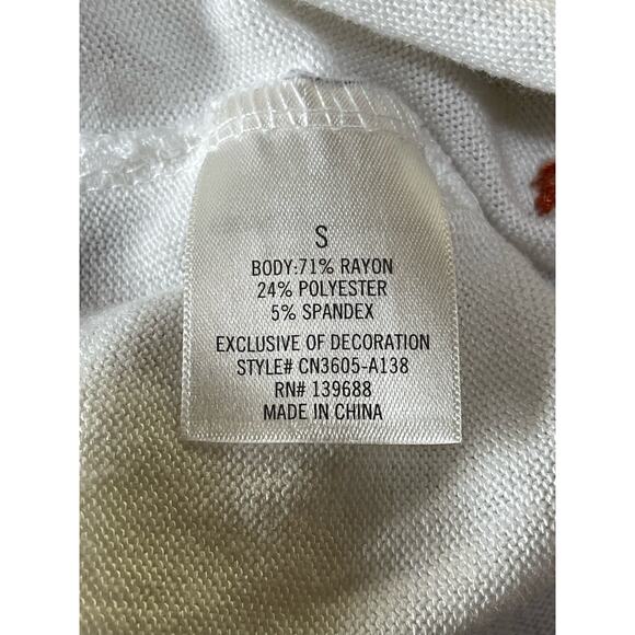 Womens ALYA Francesca Shirt White Orange Floral Long‎ Sleeve Blouse Size S - Picture 5 of 7